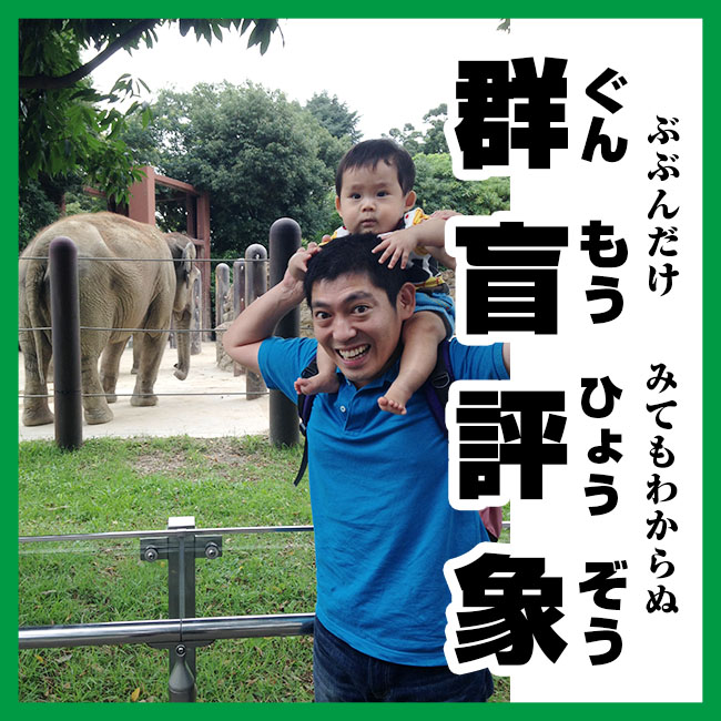 写真で群盲評象 ぐんもうひょうぞう の意味と使い方を解説 コレ芝四字熟語 コレ芝 幼児日本語教育